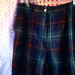 90’s Plaid Wool Trousers